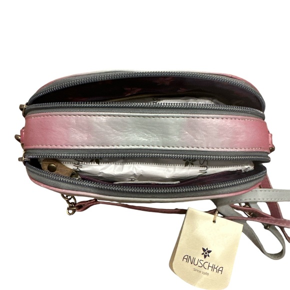 NWT Anuschka Double Zip Crossbody Wristlet - Picture 7 of 10